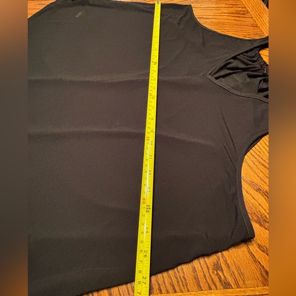 FIRST LOVE Women’s SZ 3X Black V-Neck Sleeveless Blouse, VHemline, Gathered Back - Picture 14 of 16